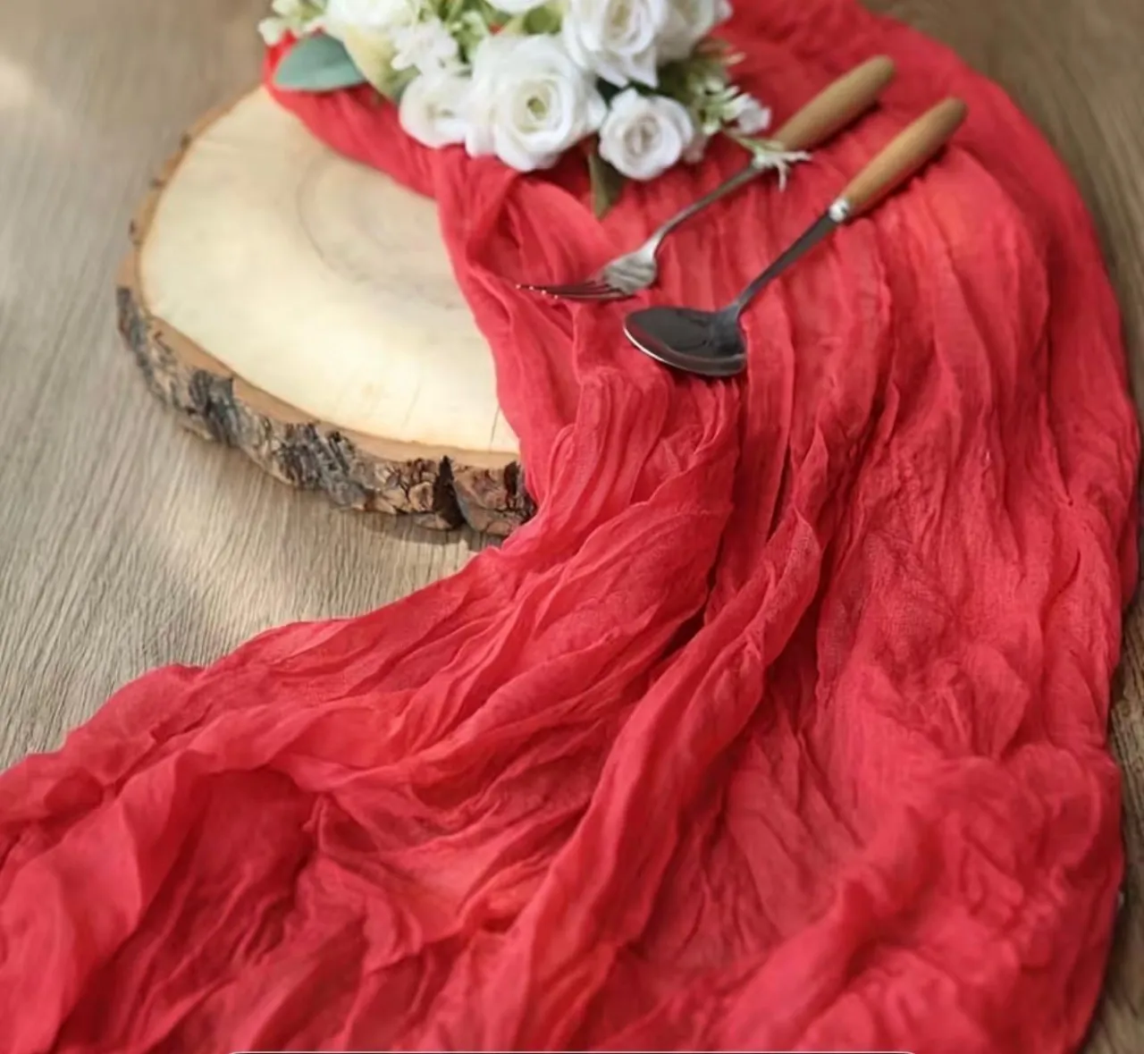 Tablecloths on guest tables at a party in New Hampshire