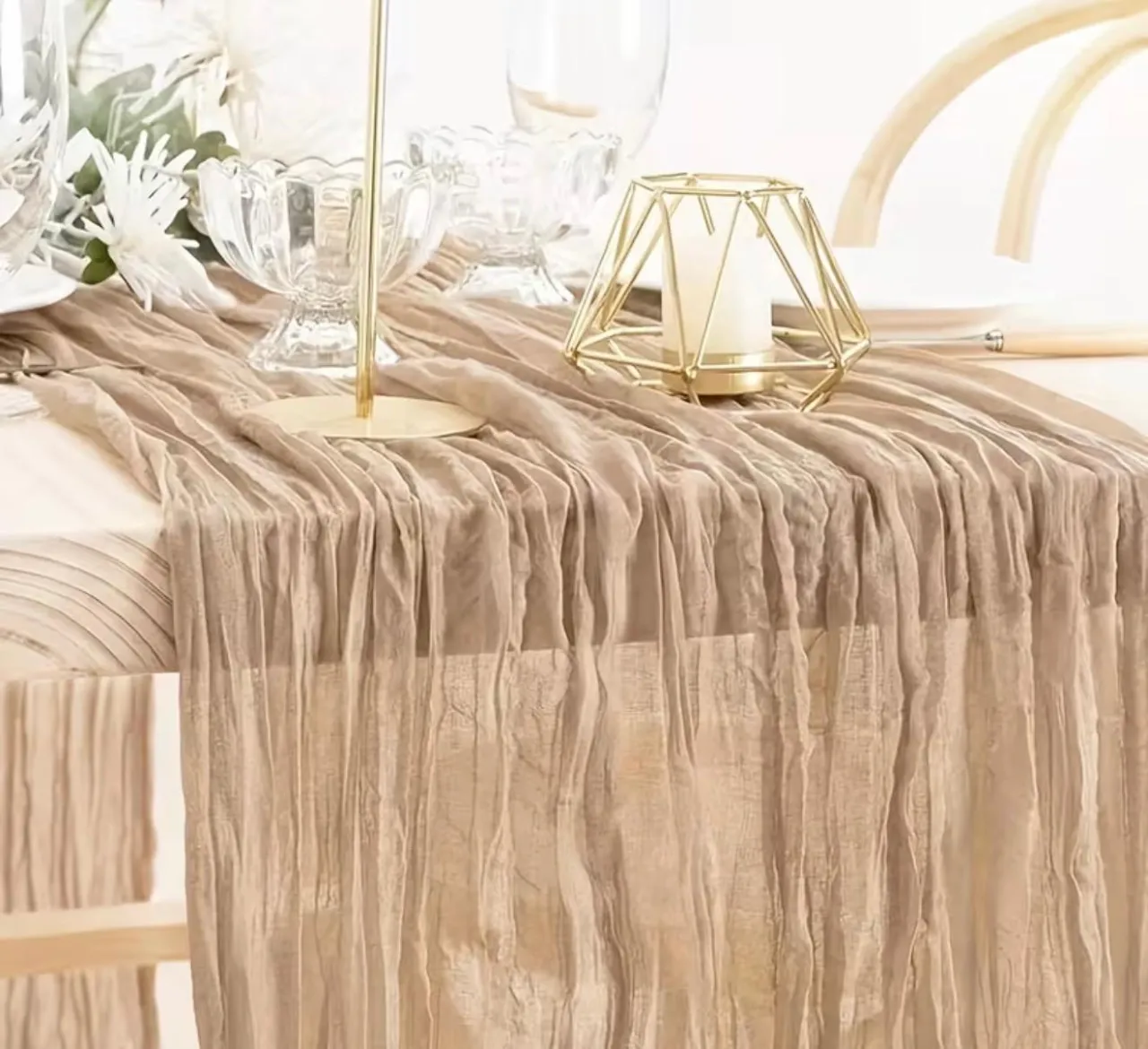 Tablecloth and table decor at a celebration in New Hampshire