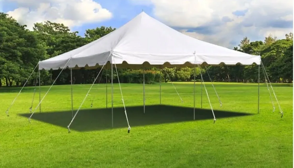 Party tent with tables and chairs in New Hampshire